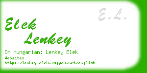 elek lenkey business card